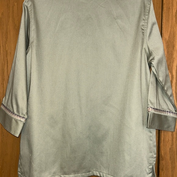 Koret Olive Button-Up Jacket with Embroidered Detail 3/4 Sleeve - Picture 5 of 5